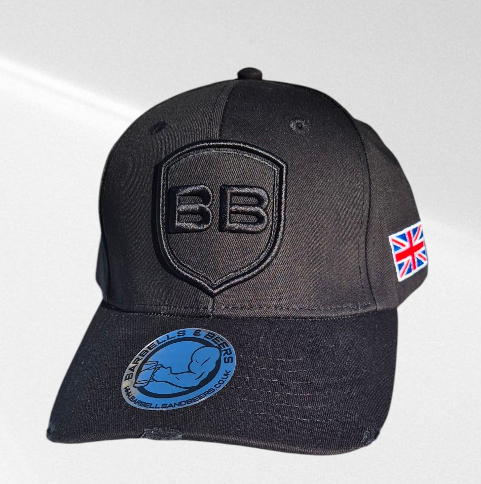 Black BB Baseball Peak Cap