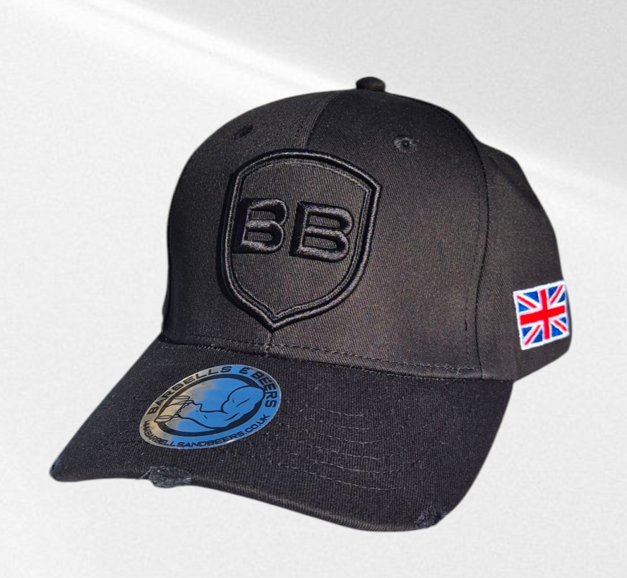 Black BB Baseball Peak Cap