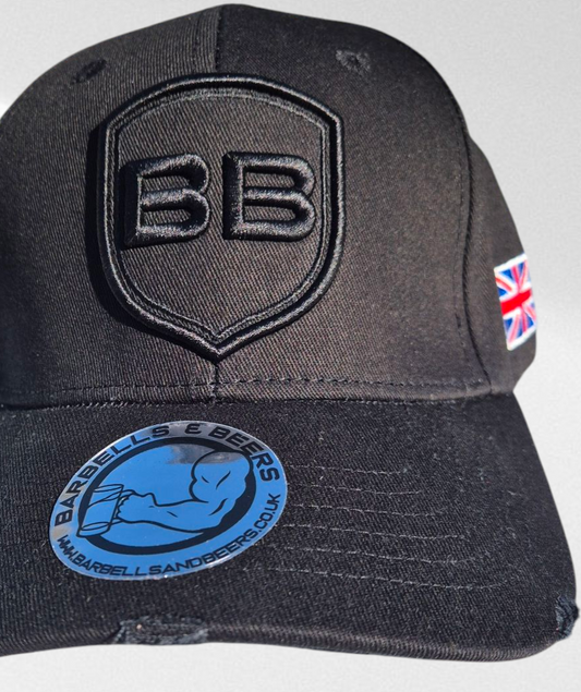 Black BB Baseball Peak Cap