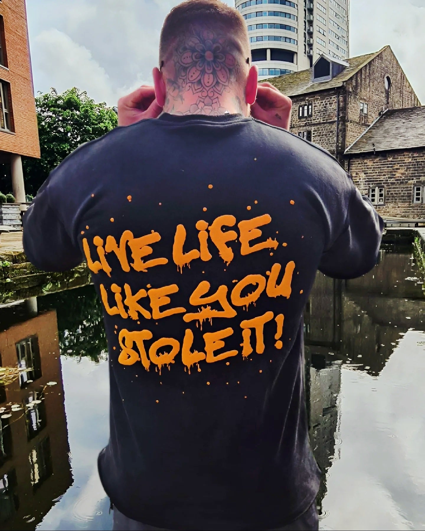 "Live Life Like You Stole It" Oversized Distressed Tee