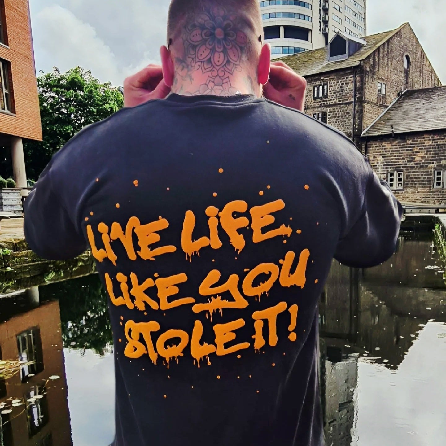 "Live Life Like You Stole It" Oversized Distressed Tee