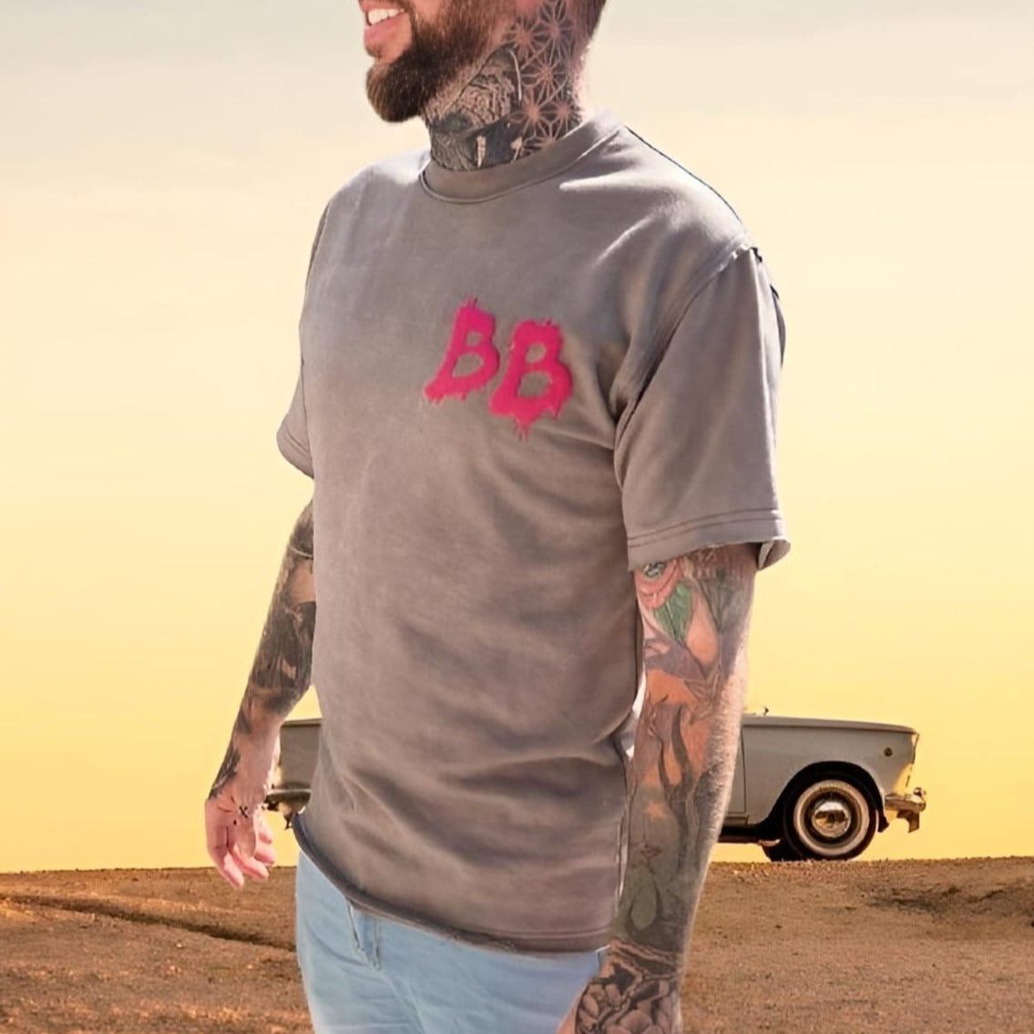 "Live Life Like You Stole It" Oversized Distressed Tee