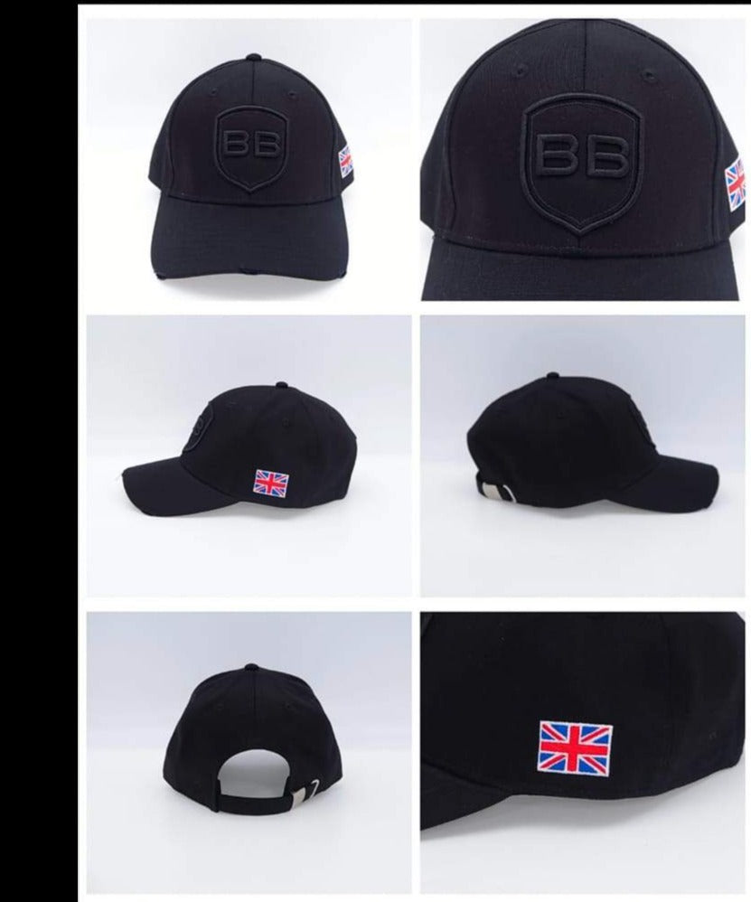 Black BB Baseball Peak Cap
