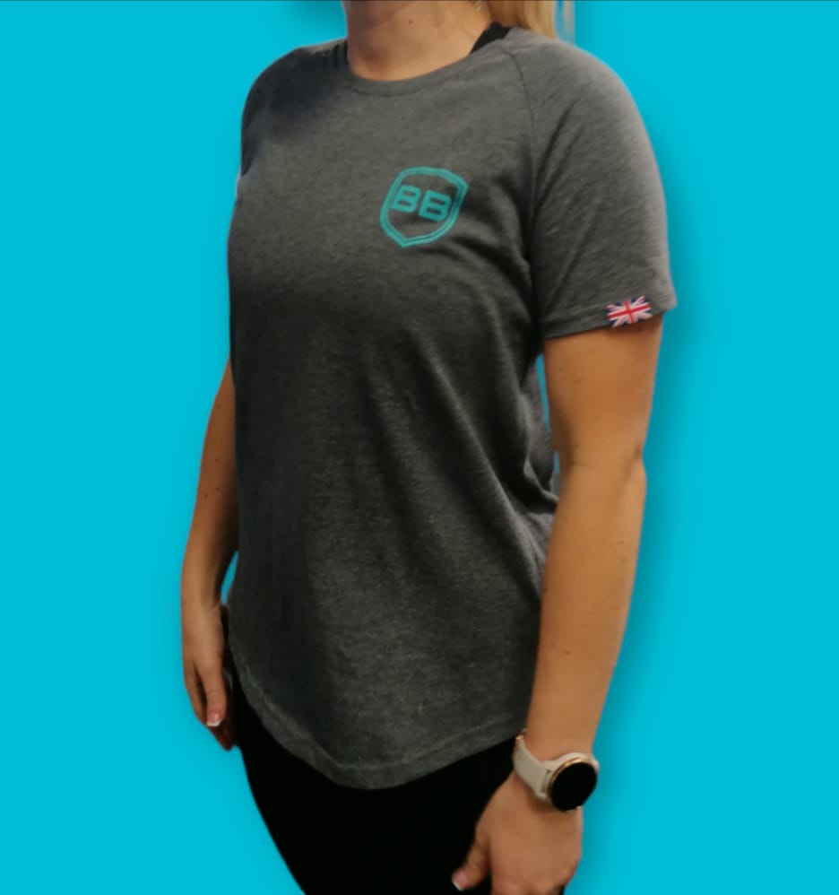 FOR THE LESS OBSESSED GREY/NEON BLUE UNISEX TEE