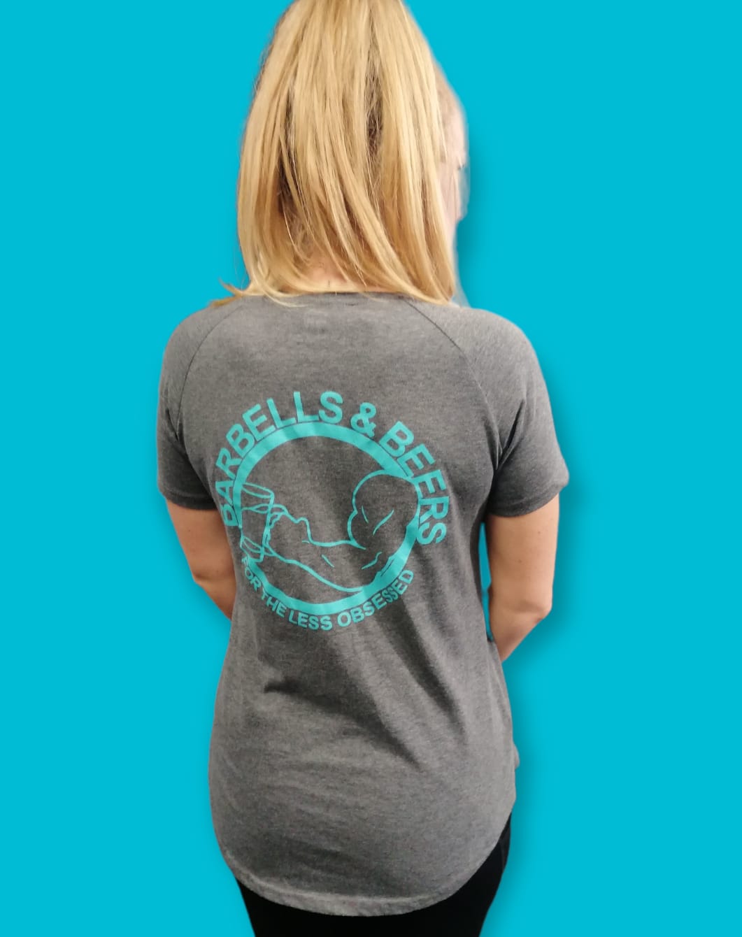 FOR THE LESS OBSESSED GREY/NEON BLUE UNISEX TEE