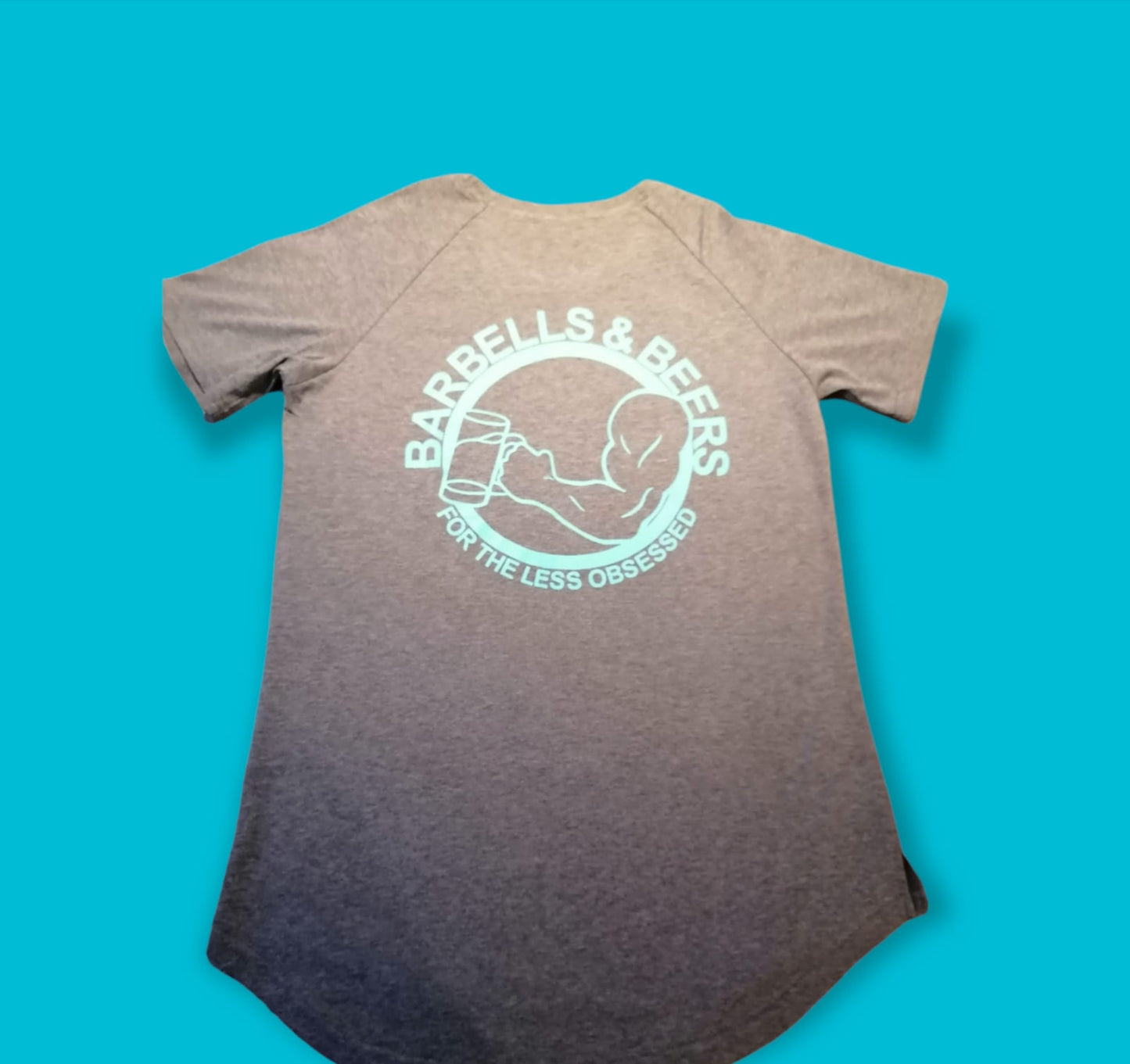 FOR THE LESS OBSESSED GREY/NEON BLUE UNISEX TEE