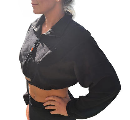 Barbells Boutique cropped fleece tops