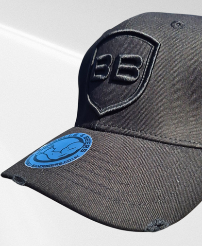 Black BB Baseball Peak Cap