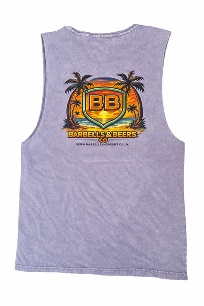 'Suns out' stone washed vest