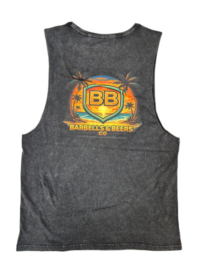 'Suns out' stone washed vest