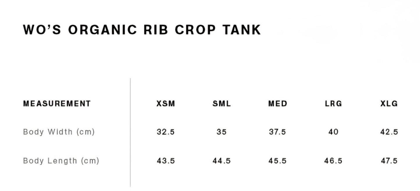 Womens Organic Rib Crop Tank