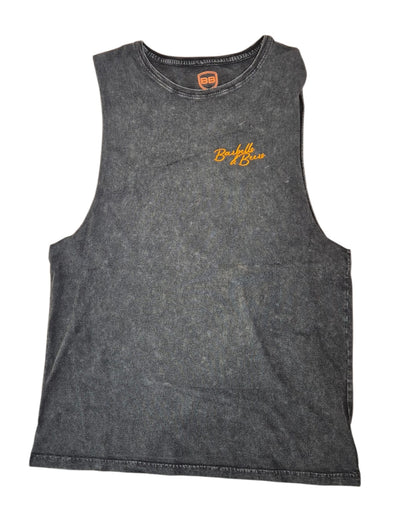 'Suns out' stone washed vest