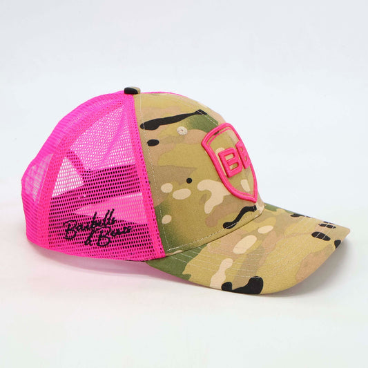Camo and Neon Pink Trucker Cap