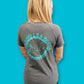 FOR THE LESS OBSESSED GREY/NEON BLUE UNISEX TEE