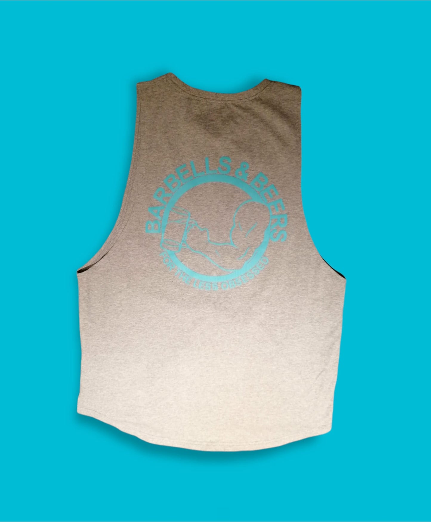 FOR THE LESS OBSESSED TANK GREY/NEON BLUE